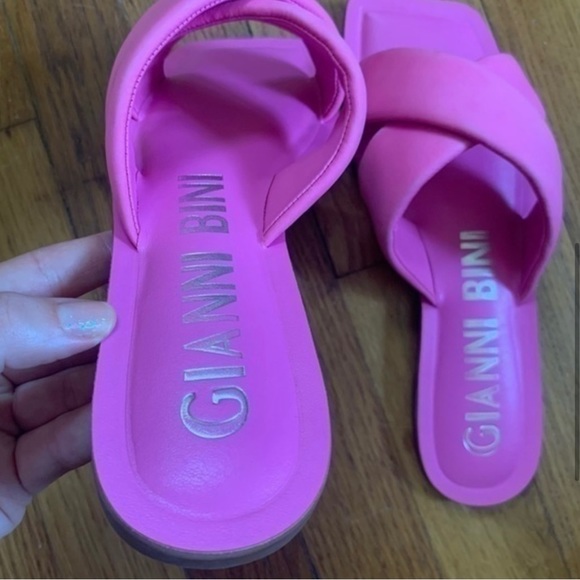 Pink Gianni Bini Leather Sandals - Picture 4 of 11
